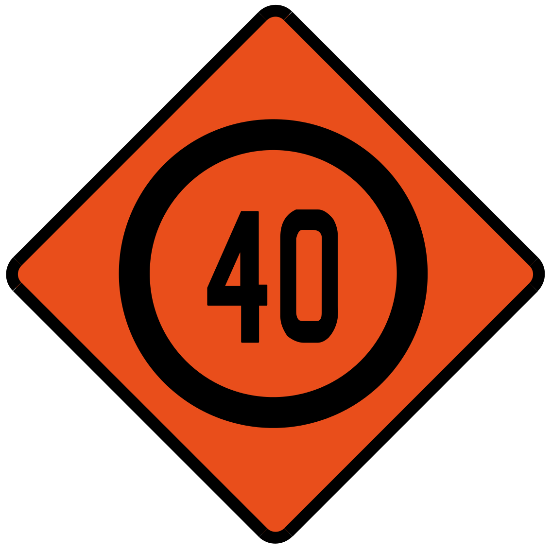 Temporary mandatory speed limit (40km per hour)